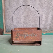 Vintage Grapette 6 Pack Carrier Metal Nice Aging