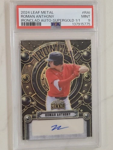 2024 Leaf Metal ROMAN ANTHONY Ironclad Insert RC Auto Super Prism Gold 1/1 PSA 9