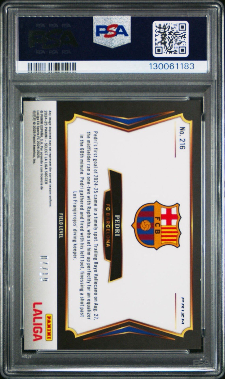 2024-25 SELECT LA LIGA PEDRI GOLD MOJO PSA  10 #216 view 2