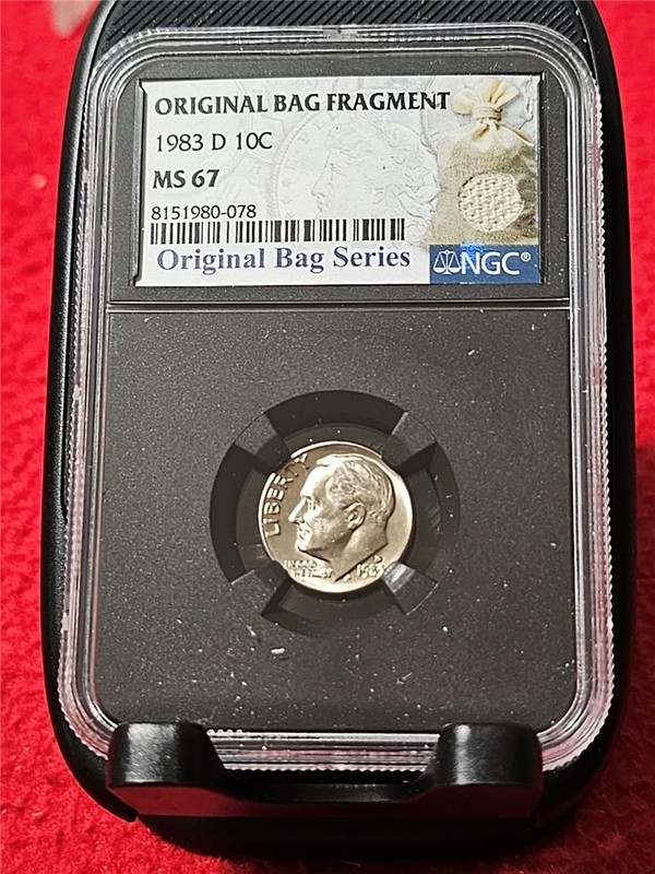 1983-D NGC MS67 10 CENTS ROOSEVELT DIME  Original Bag Fragment Series   #T3405