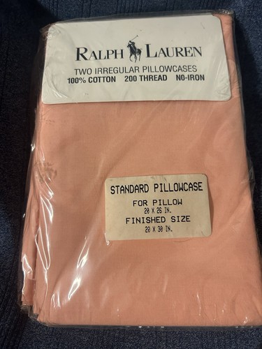 Sealed Ralph Lauren Vintage Two Irregular Standard Pillowcases For 20x26 Pillow