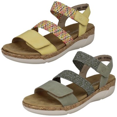 Damen Remonte weiche Kunstleder flache Riemchen Sommer Sandalen 'R6861'