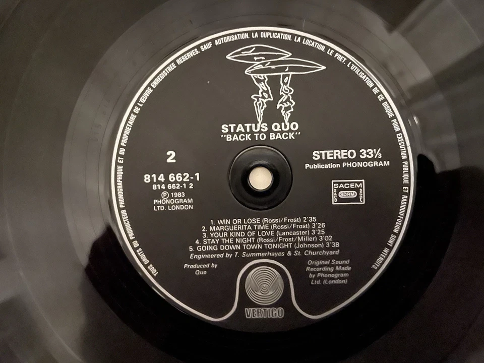 status quo Back To Back Hard Rock Métal 1983 - Photo 3/4