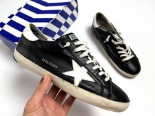 Zapatillas Hombre Golden Goose Super Starr Cuero Negro Blanco Estrella - 44 28,5 cm