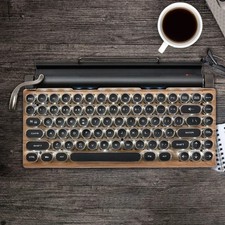Retro Typewriter Keyboard Wireless Bluetooth Mechanical Keyboards 83 Keys NEW