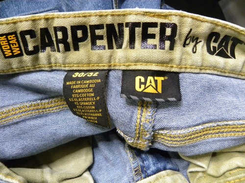 Men's CAT Caterpillar Workwear Blue Utility Carpenter Pants Jean 30x32 Act 30x30 - Picture 8 of 8