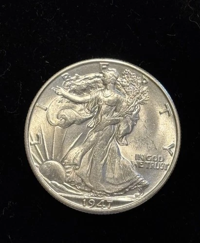 1947-D Liberty Walking Half Dollar Gem BU Lustrous Example