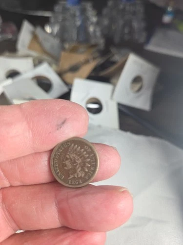 1863 Indian Head Cent Penny - Very Fine Detail - 2-7