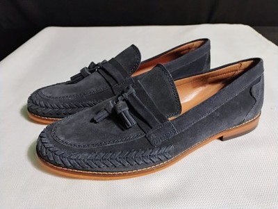 H By Hudson Men's  Blue Suede Loafers Shoes Sz 44 US 10.5/11