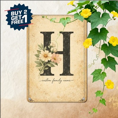 Custom Name Capital Monogram Metal Sign Personal Room Wall Decor Plaque 8x12