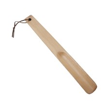 Long Handle Hangable Shoe Horn for Shoe 11.81"x1.38" Wood Color 1 Pc