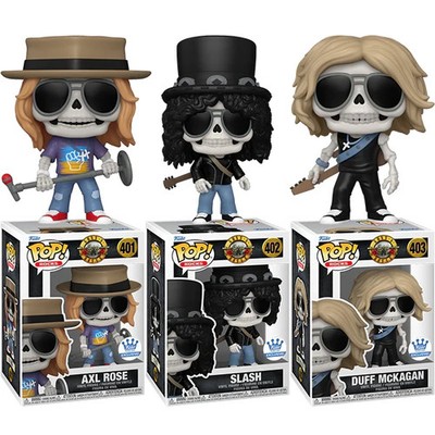 Funko Pop! Guns N Roses Skeleton Axl Rose 401 Slash 402 Duff 403  Complete set 3