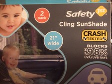 Infant Baby Sun Shade Car Cling Sunshade 2 Pk Safety 1st Crash Tested NEW In BOX