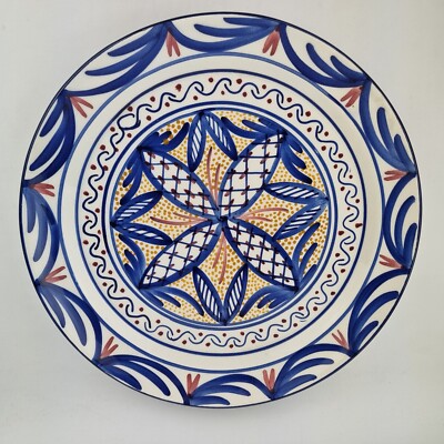 HNOS Martines spanisches Keramik Ladegerät Iznik Stil Dekoration 35,7 cm Durchmesser
