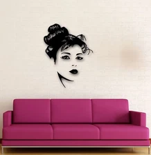 Wall Stickers Vinyl Decal Hot Sexy Girl Hair Hairdresser Barbershop (ig679) 