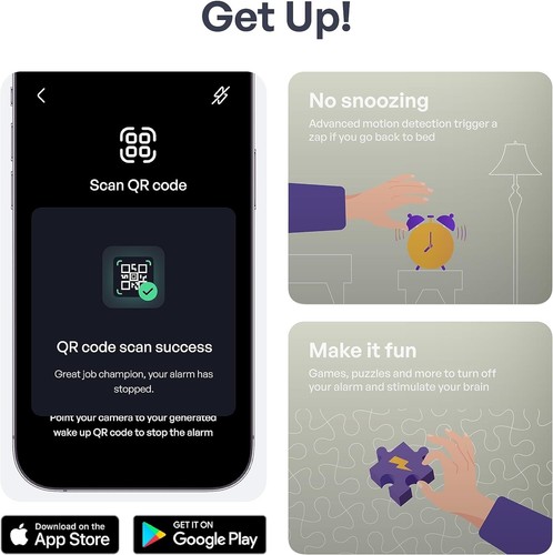 Minimalist Shock Clock 2: Ultimate Silent Alarm for Couples and Students - Black - 第 7/10 張圖片
