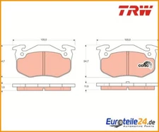 Brake pad set, disc brake Cotec TRW GDB1305 for Renault