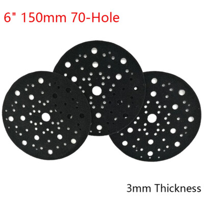6'' 70-Hole Interface Pad Hook & Loop Sanding Polishing Disc Backing Pads Cushion