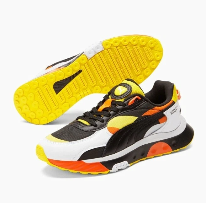 Puma shoes orange best sale black