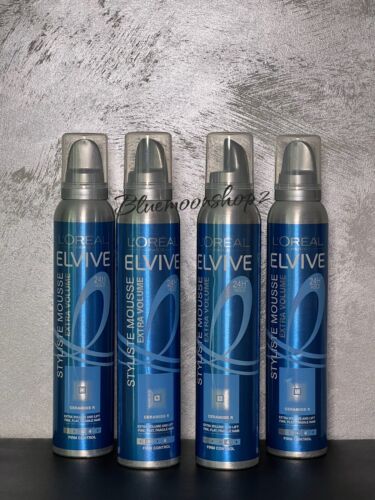 4 x 200ml L’oreal Elvive Firm Control Hair Mousse 24h Hold Extra Volume - Picture 1 of 2