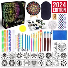 Mandala Dotting Tools Painting Kit - Rock Dot Paint Stencils Tool Set Art Cra...