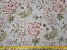 P Kaufmann ZUMA APRICOT Red Pink Green Yellow Floral Jacobean Drapery Uph Fabric