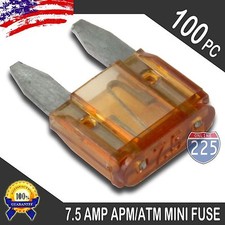 100 Pack 7.5A Mini Blade Style Fuses APM/ATM 32V Short Circuit Protection Fuse