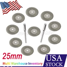 10x 25mm Diamond Replacemant Wheels Tungsten Grinder Sharpener, Rotary Tool