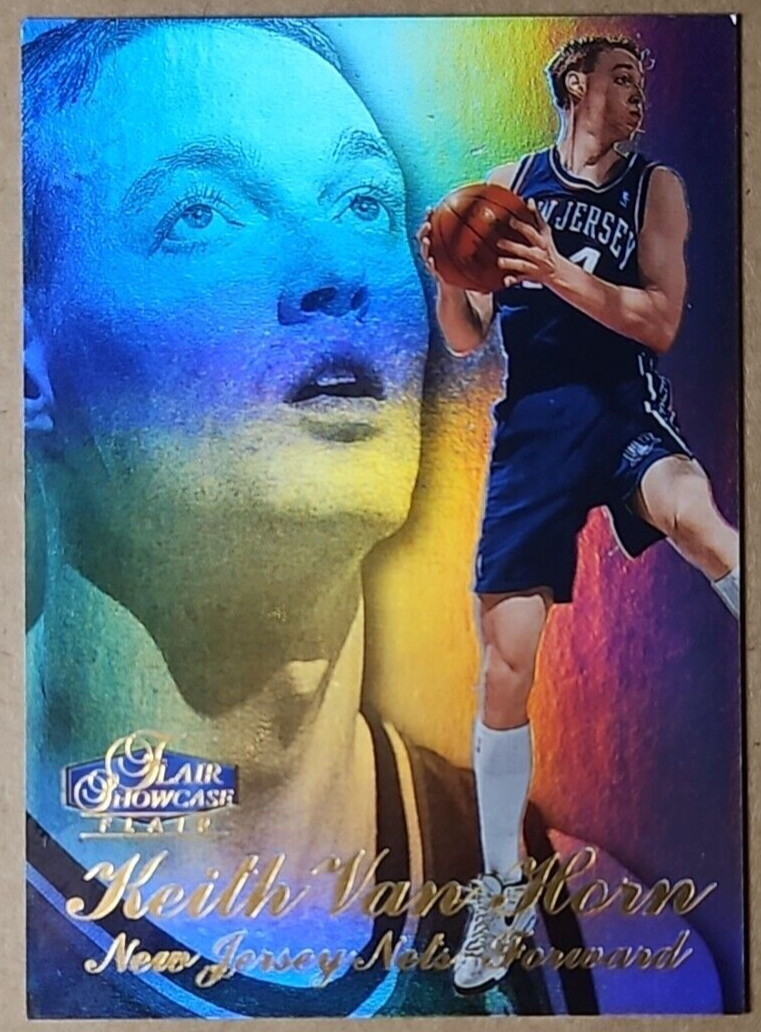 1997 98 Flair Showcase Keith Van Horn #12 fila 3 ologrammi carta rookie nuove reti maglia