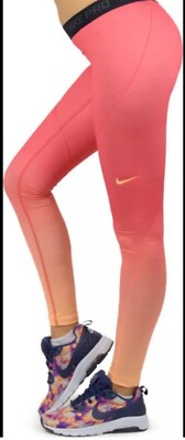 Nike Pro Hyperwarm Ombré Leggings Women S Orange Running Tight
