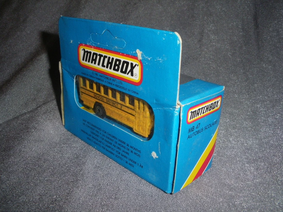 287B Vintage 1981 Matchbox MB 47 Autobus per la Scuola Quartiere 2 USA 1:76 - Immagine 3 di 4