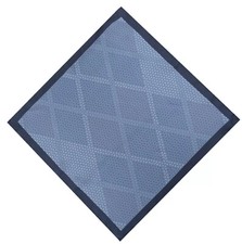 Image of HUGO BOSS | Mens Blue Tiled Logo Pocket Square For Tie Hanky Handkerchief | BNWT