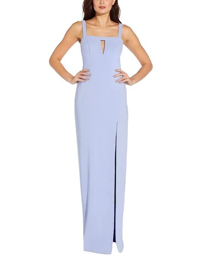 Aidan By AIDAN MATTOX Navy Blue Dress Size 4 $175 Wedding Party Lace Formal  | eBay