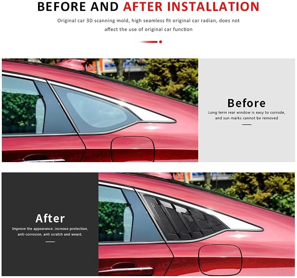 DLOVEG para Honda Accord 2022 2021 2018-2020 Acessórios persianas laterais traseiras - Imagem 3 de 4