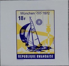 RWANDA RUANDA 1972 526 PROOF PROBE Olympics Olympia M&uuml;nchen Munich Segeln 2