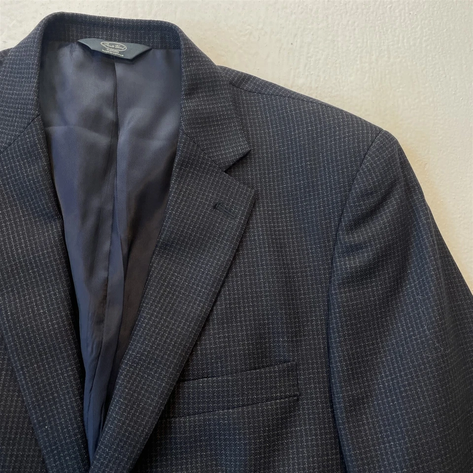 Blazer Traje Chaqueta Abrigo Deportivo Pronto Uomo Platinum 44R Azul Marino Cuadros 100% Lana Foto 2 de 4