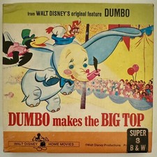 Walt Disney  s Dumbo Super 8mm Film DUMBO MAKES THE BIG TOP Movie B W 1108
