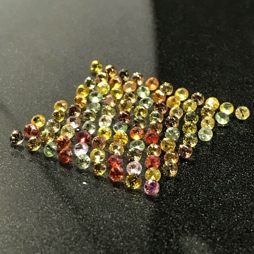SAPPHIRE 89Pcs Set 6.16ct Fancy Colors Round 2.3 to 2.4mm Natural VS-VVS Clarity - Foto 6 di 12