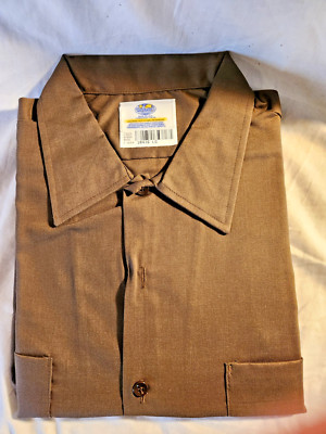 VTG United Parcel Service UPS Shirt Men's L Brown Button Up Short Sleeve Uniform