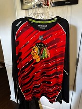 2XL Chicago Blackhawks NHL Center Ice Long Sleeve Shirt Silk Style