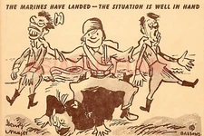 1945 WWii USA AMERICA MARINES COMIC TOJO CARICATURE TOJO WAR PROPAGANDA Postcard