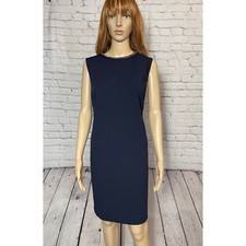 NWT New $135 Ralph Lauren Navy Sleeveless Chain Neck Dress Size 14