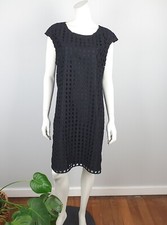 Target Size 20 Sheath Pencil Dress Black Lined Cap Sleeves Crew Neck Women Work