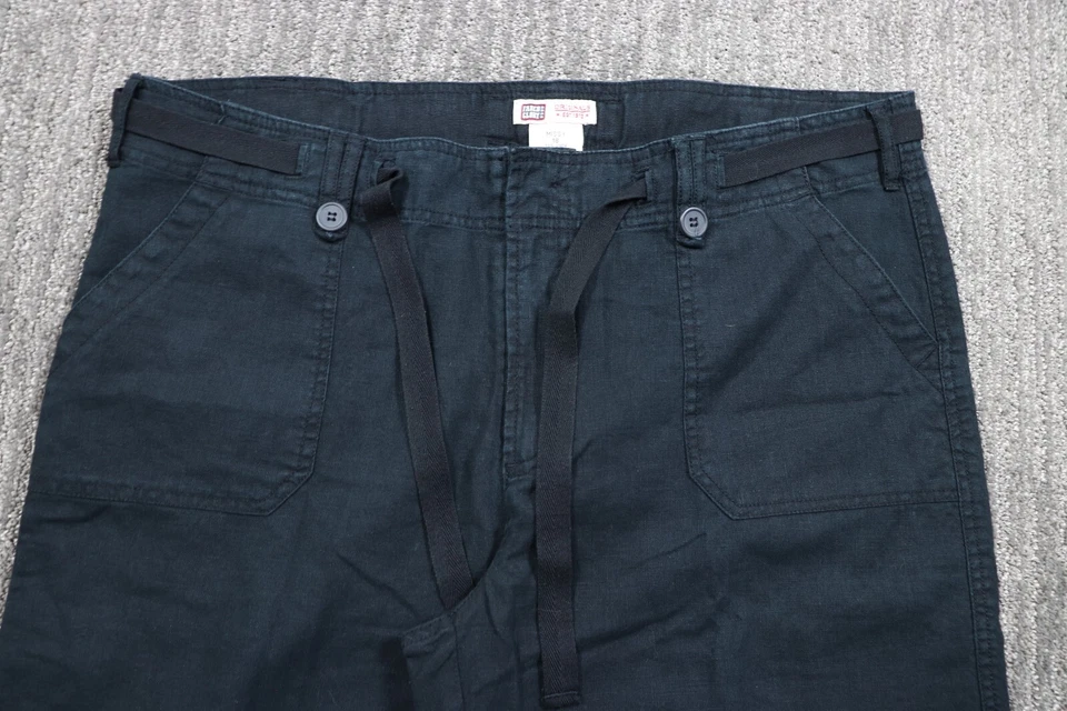 Faded Glory Vintage Linen Blend Capri Pants Belted Straight Leg Women's 18 - Image 3 of 4