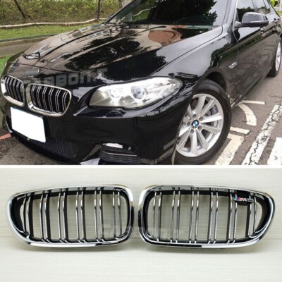 Fits BMW F10 F11 Chrome Frame & Fence +Black Rear Part Front Grille With M5 Logo