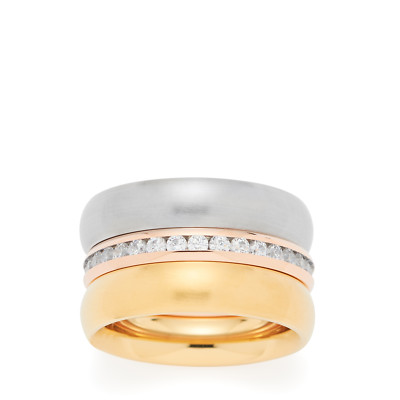 Leonardo Ring ''Arabes, tricolore, 3er Set'' 015779 Gr. 56