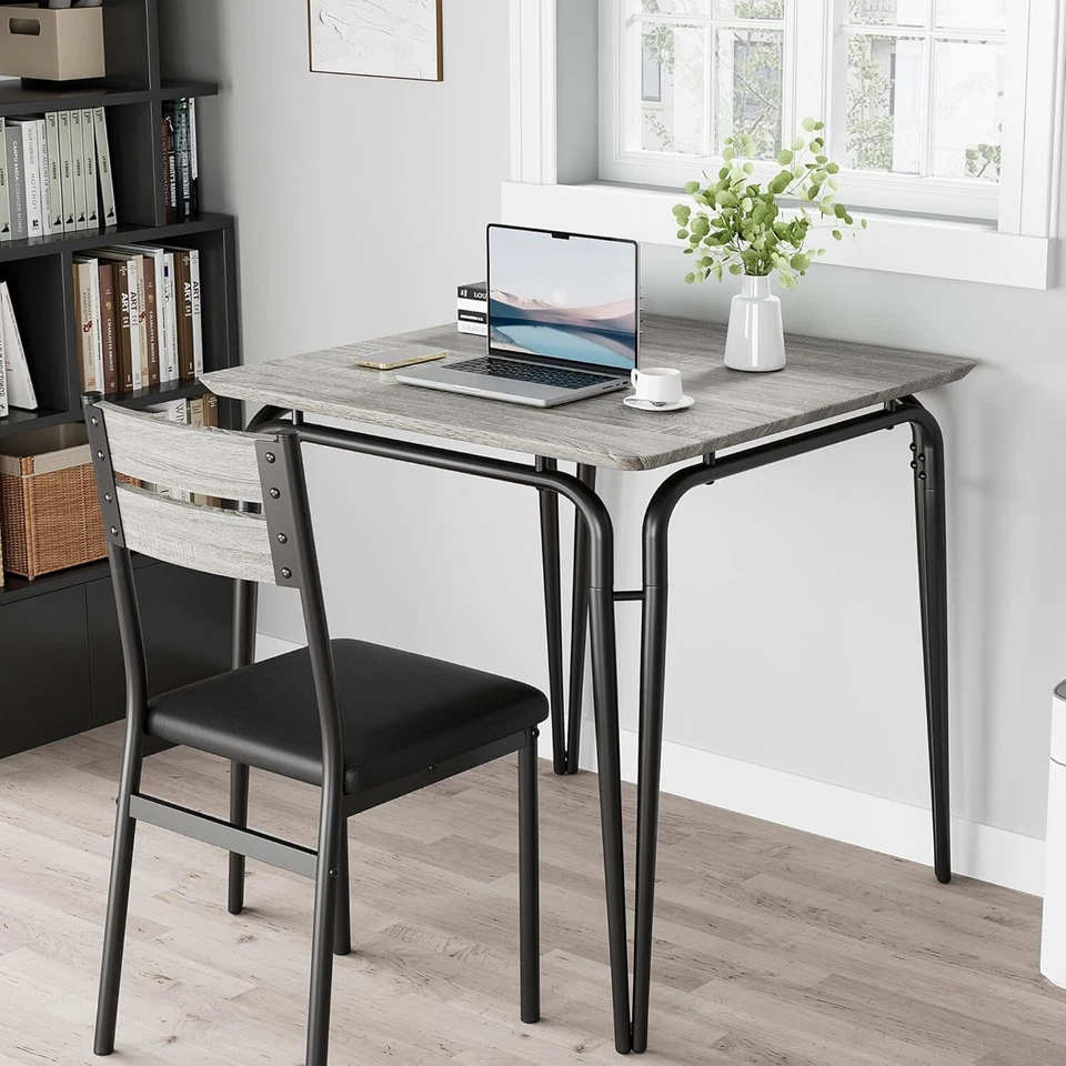 3-Piece Dining Table Set Kitchen Table & Chairs Set for Small Space Apartment - Image 4 of 4