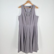 City Chic womens dress plus size S grey fit flare sleeveless round neck 020155