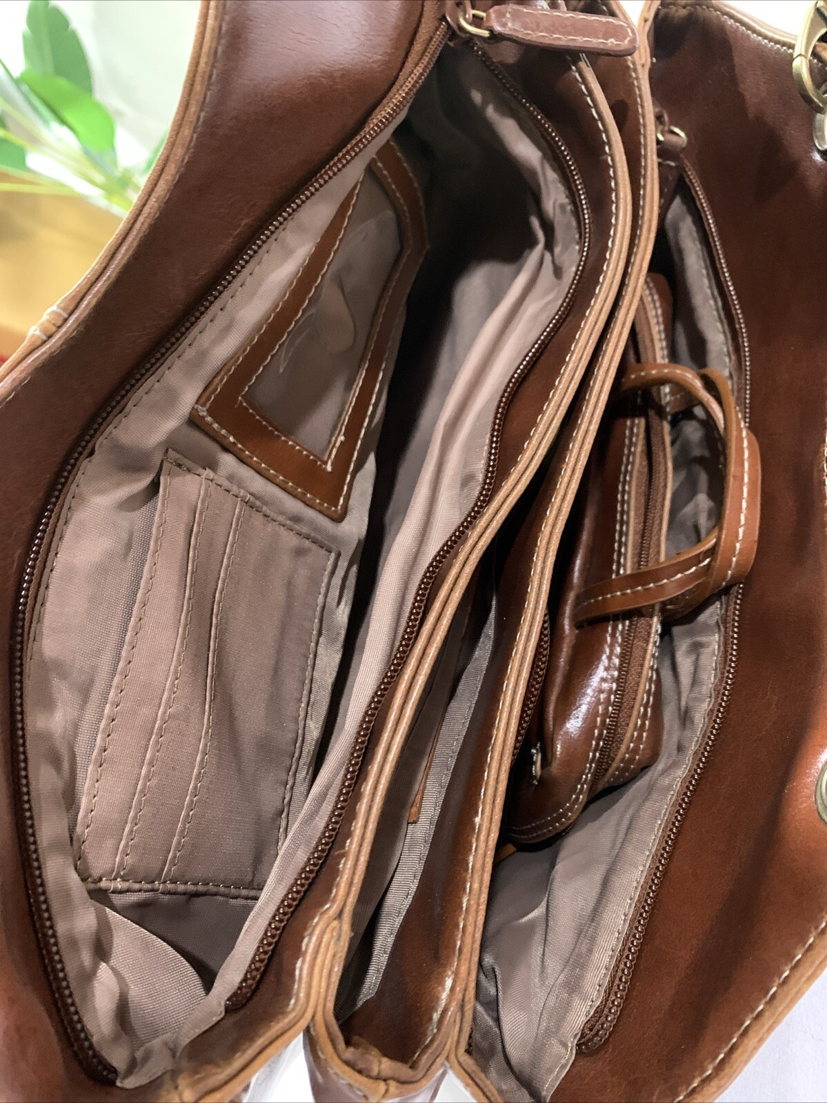 Nine West Womens Solid Colored Leather Handbag - image 5