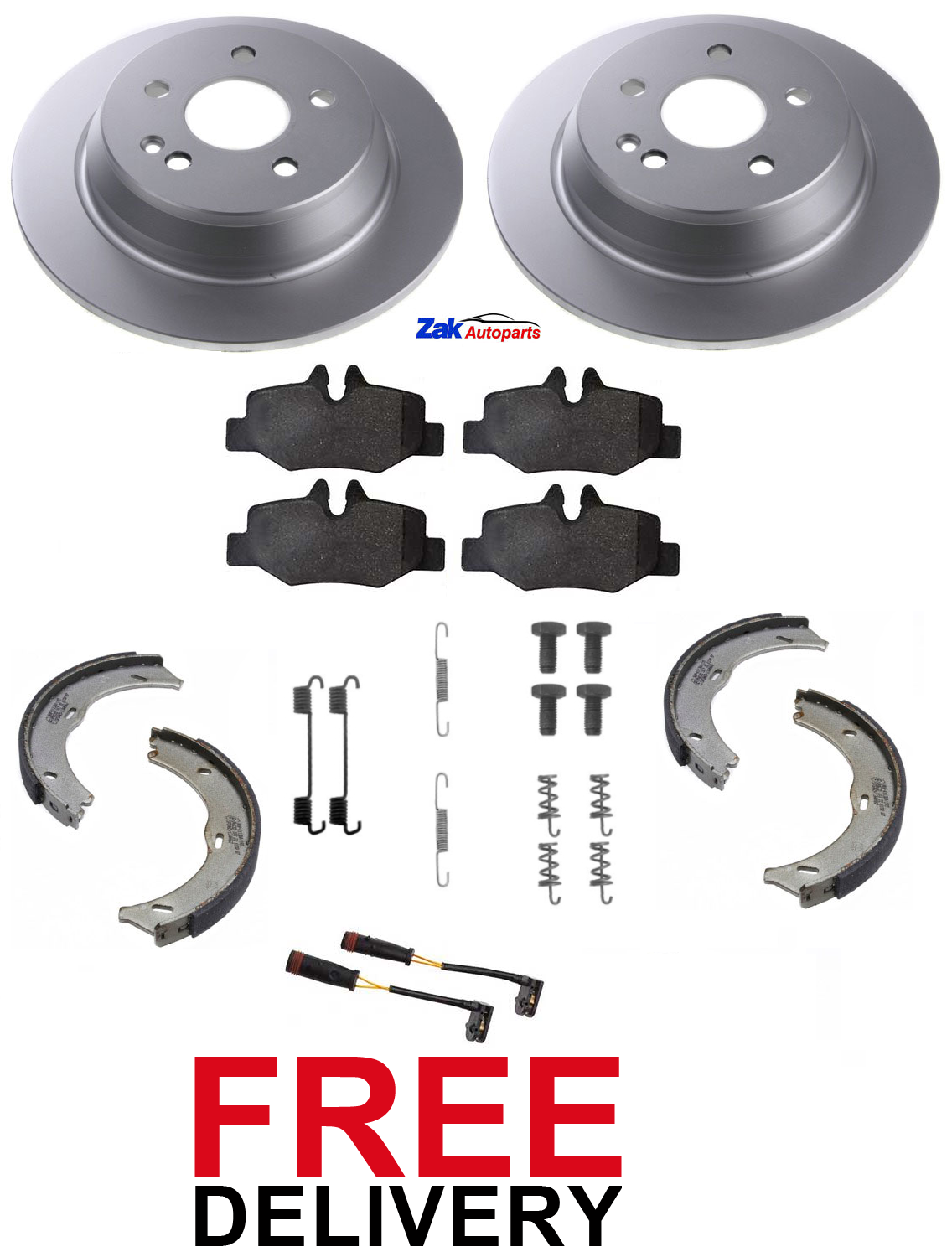 FOR MERCEDES VITO W639 REAR BRAKE DISCS PADS BRAKE SHOES FITTING KIT